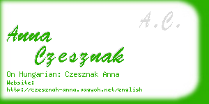 anna czesznak business card